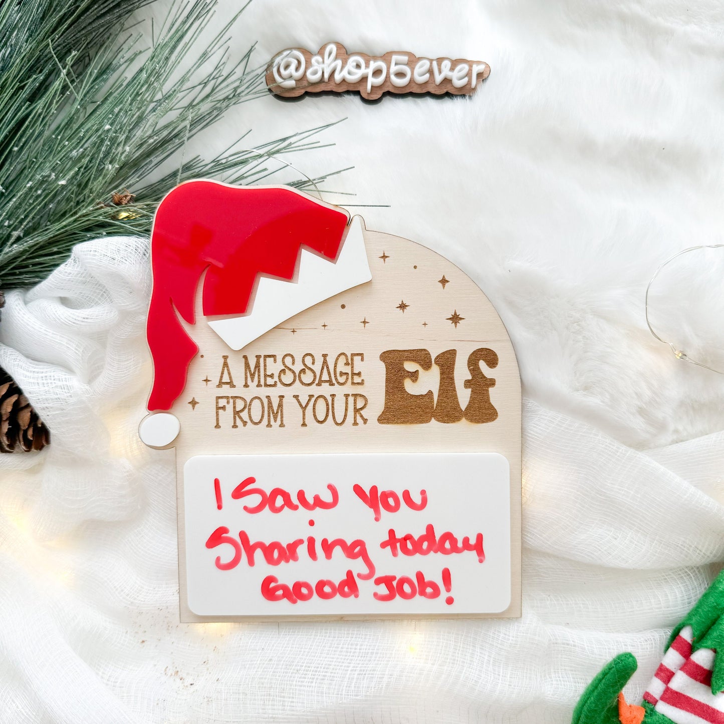 Elf on a shelf dry erase message board