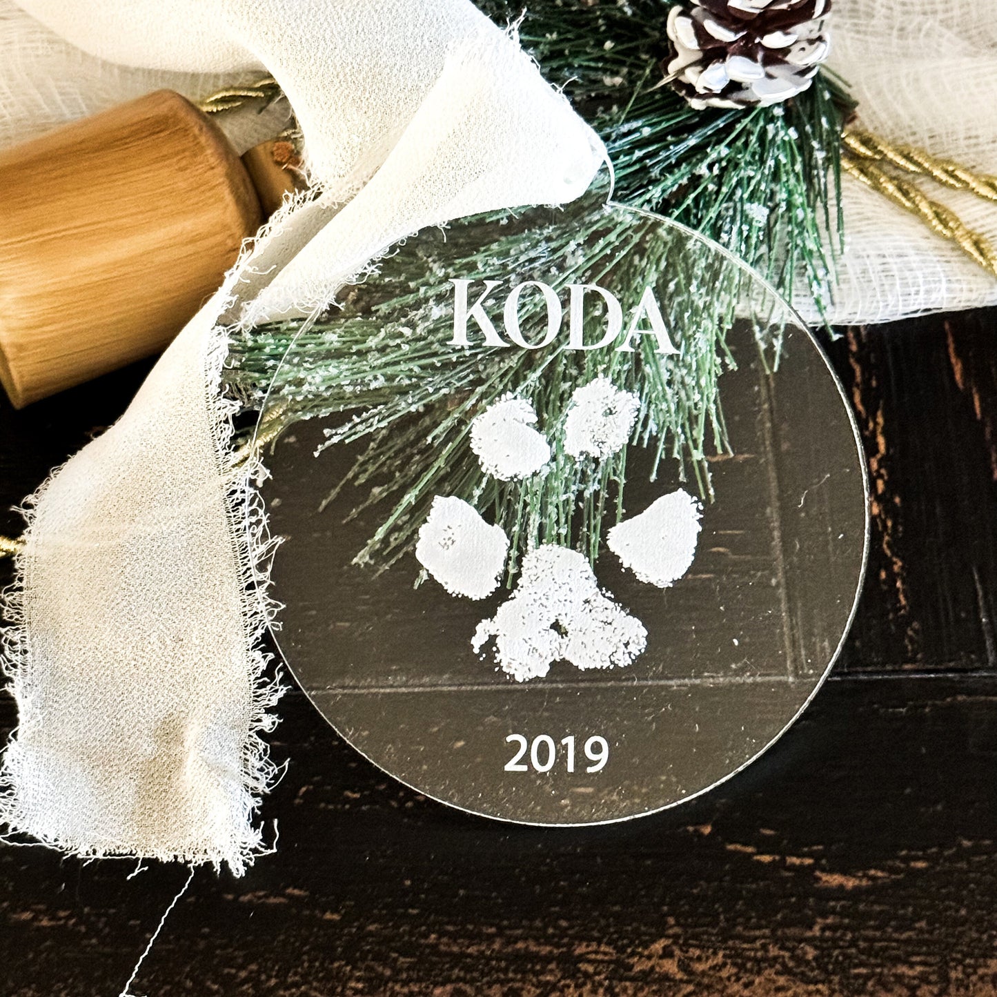 Paw Print Memorial Christmas Ornament