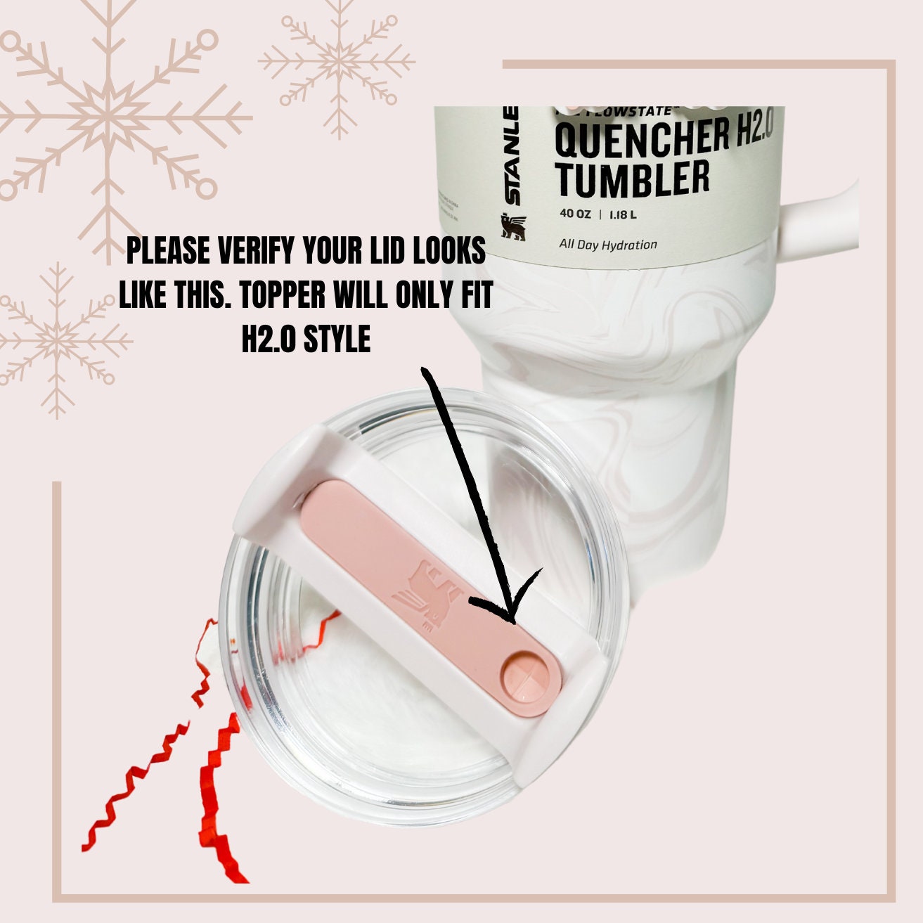 Red Glitter Stanley Topper