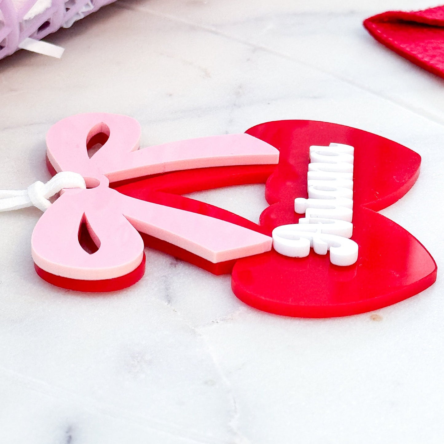 Cute Cherry Heart Valentine's Day Gift Basket Tag