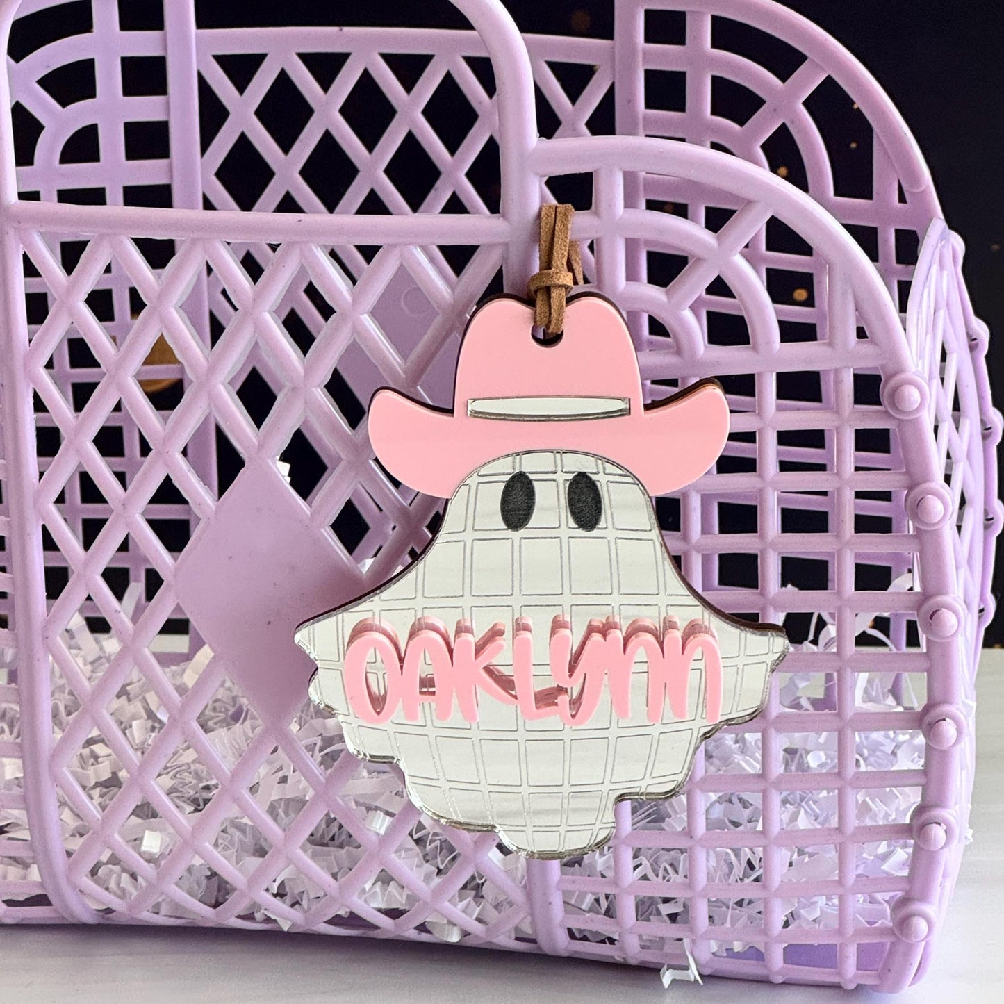 Cowgirl Disco Ghost basket tag