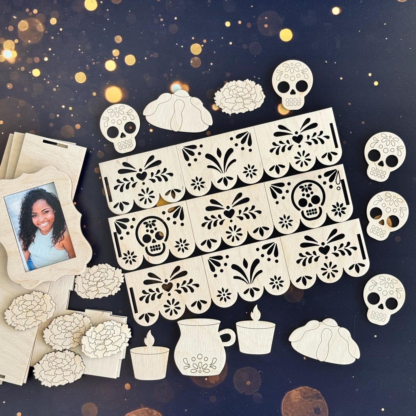 Dia de Los Muertos Altar Kit, DIY/Pre-Painted Memorial Decoration