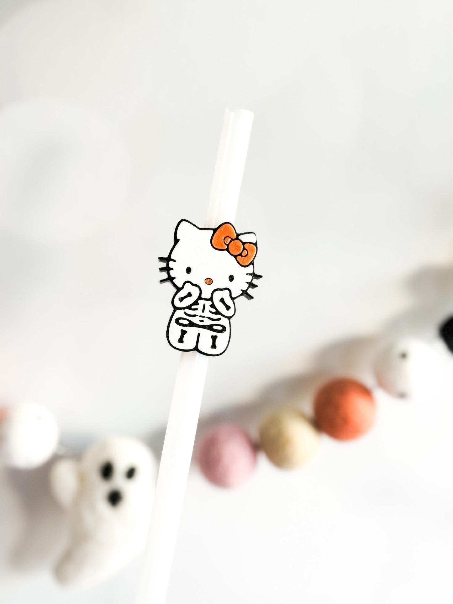 Meowgical Skeleton Straw Charm Topper