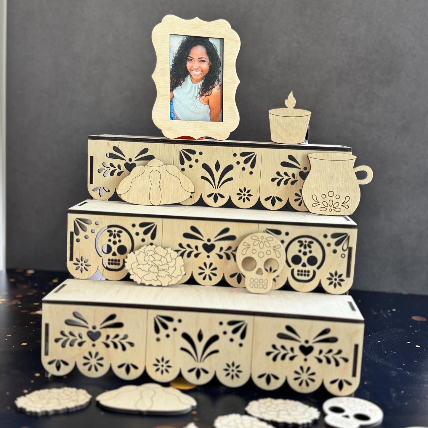 Dia de Los Muertos Altar Kit, DIY/Pre-Painted Memorial Decoration