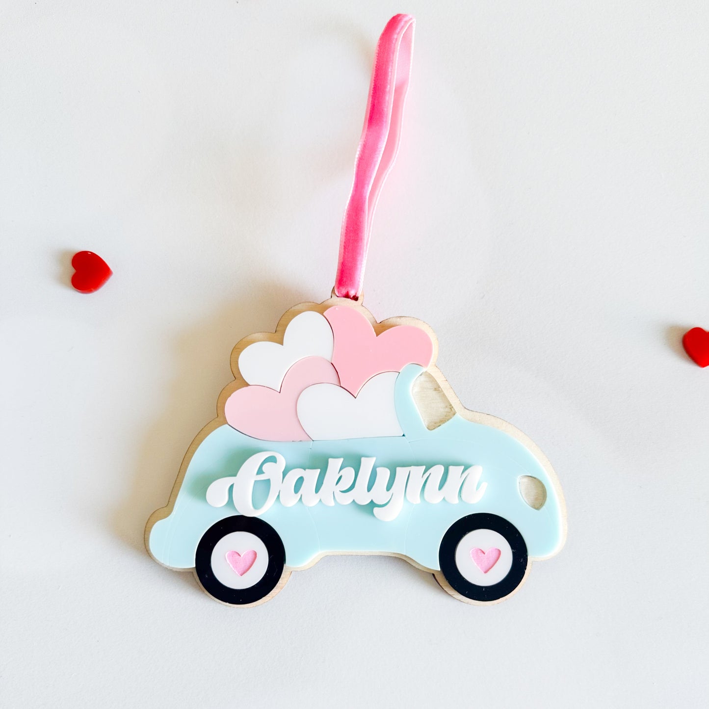 Personalized Heart Car Basket Tag 🚗💕