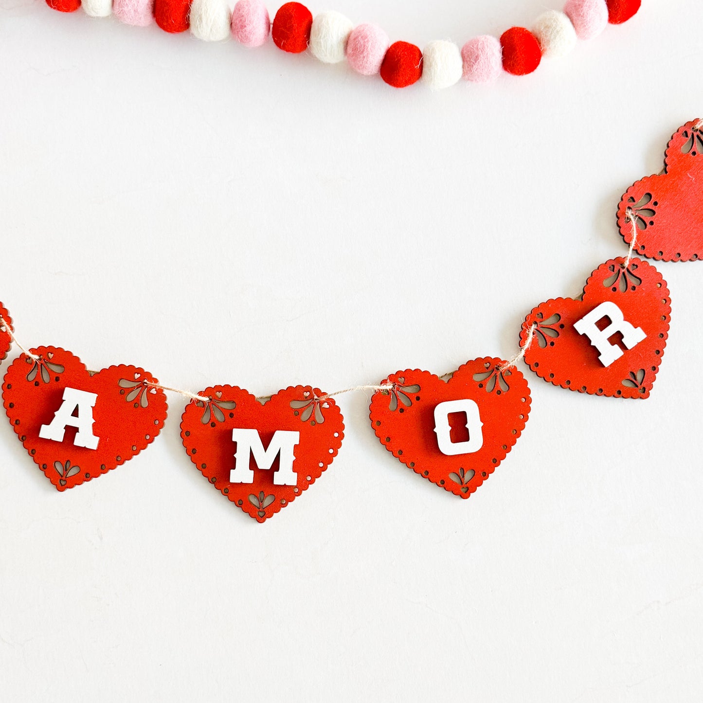 Talavera-Inspired “Amor” Heart Garland ❤️