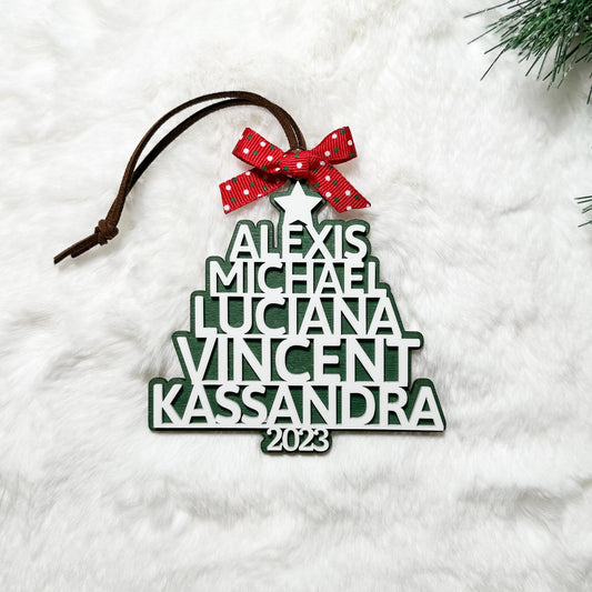 Family tree, personalized ornament, Christmas gift, tree decor, keepsake, memorial ornament